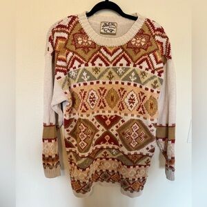 VTG Heirloom Collectibles 1992 Hand Knit Pullover Sweater Ramie Cotton Large?